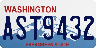 WA license plate AST9432