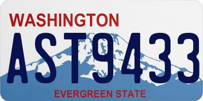 WA license plate AST9433