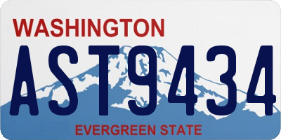 WA license plate AST9434