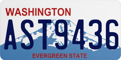 WA license plate AST9436
