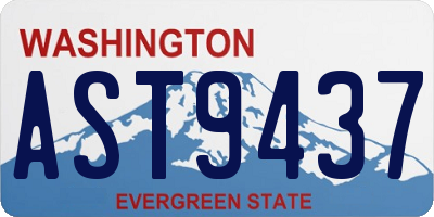 WA license plate AST9437
