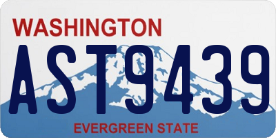 WA license plate AST9439