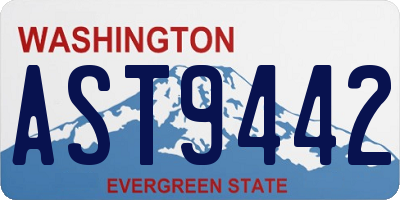 WA license plate AST9442