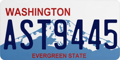 WA license plate AST9445