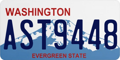 WA license plate AST9448