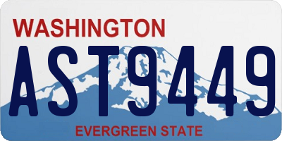 WA license plate AST9449