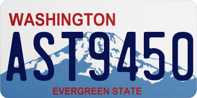 WA license plate AST9450