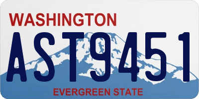 WA license plate AST9451