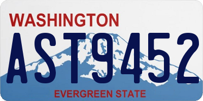 WA license plate AST9452