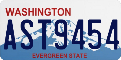 WA license plate AST9454
