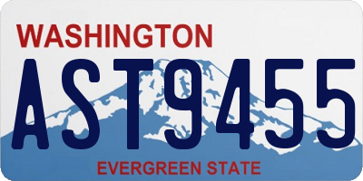 WA license plate AST9455