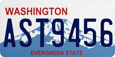 WA license plate AST9456