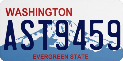 WA license plate AST9459