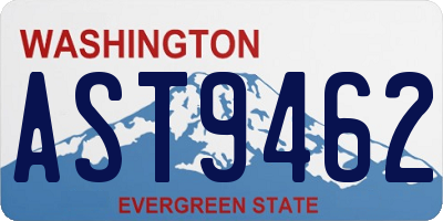 WA license plate AST9462