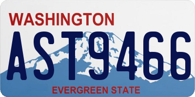 WA license plate AST9466