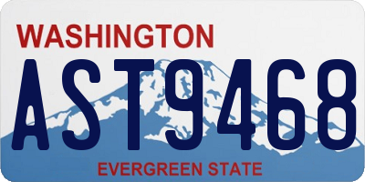 WA license plate AST9468