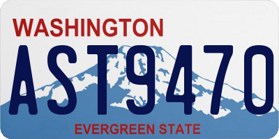WA license plate AST9470