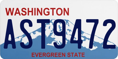 WA license plate AST9472