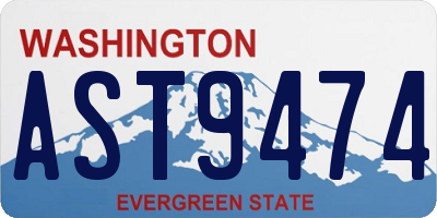 WA license plate AST9474