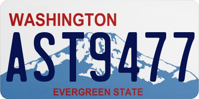 WA license plate AST9477