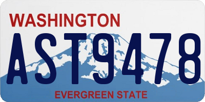 WA license plate AST9478