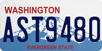 WA license plate AST9480