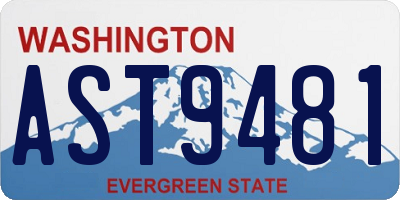 WA license plate AST9481