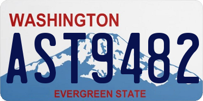 WA license plate AST9482