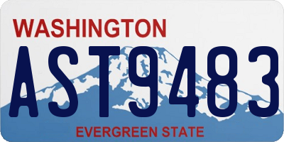 WA license plate AST9483