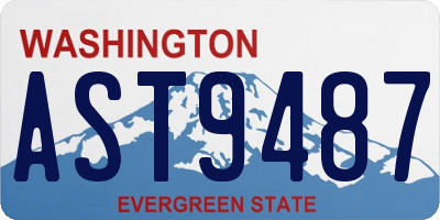 WA license plate AST9487