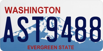 WA license plate AST9488