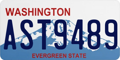WA license plate AST9489