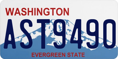WA license plate AST9490