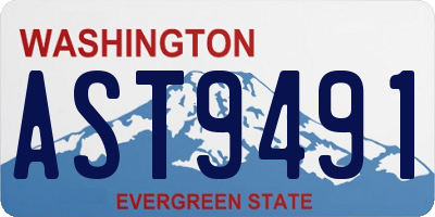 WA license plate AST9491