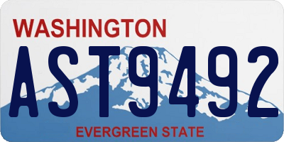 WA license plate AST9492