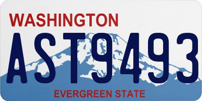 WA license plate AST9493