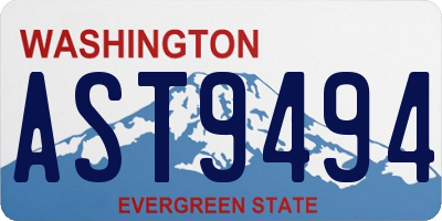 WA license plate AST9494