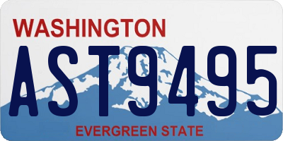 WA license plate AST9495