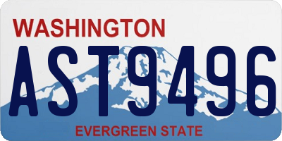 WA license plate AST9496