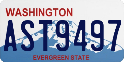 WA license plate AST9497