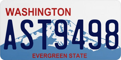 WA license plate AST9498