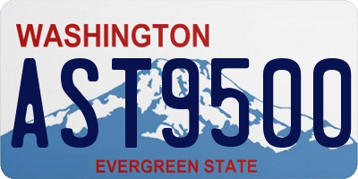 WA license plate AST9500
