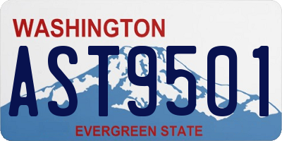 WA license plate AST9501