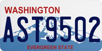 WA license plate AST9502