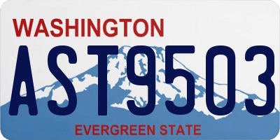 WA license plate AST9503