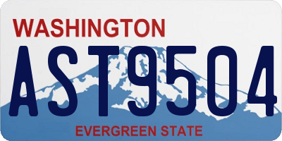 WA license plate AST9504