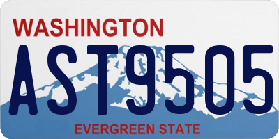 WA license plate AST9505