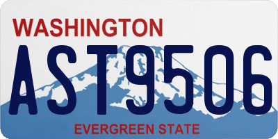 WA license plate AST9506