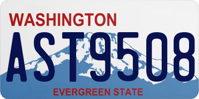 WA license plate AST9508