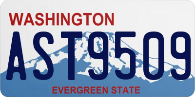 WA license plate AST9509